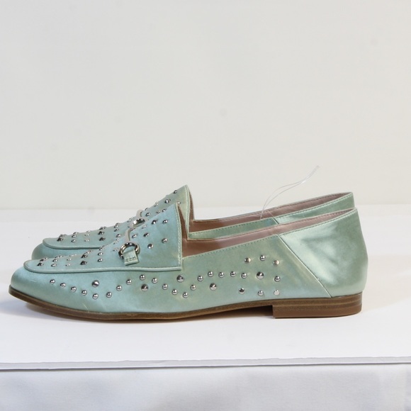 Nine West Westoy Green Satin Loafers Flats Size 8 - Picture 6 of 13